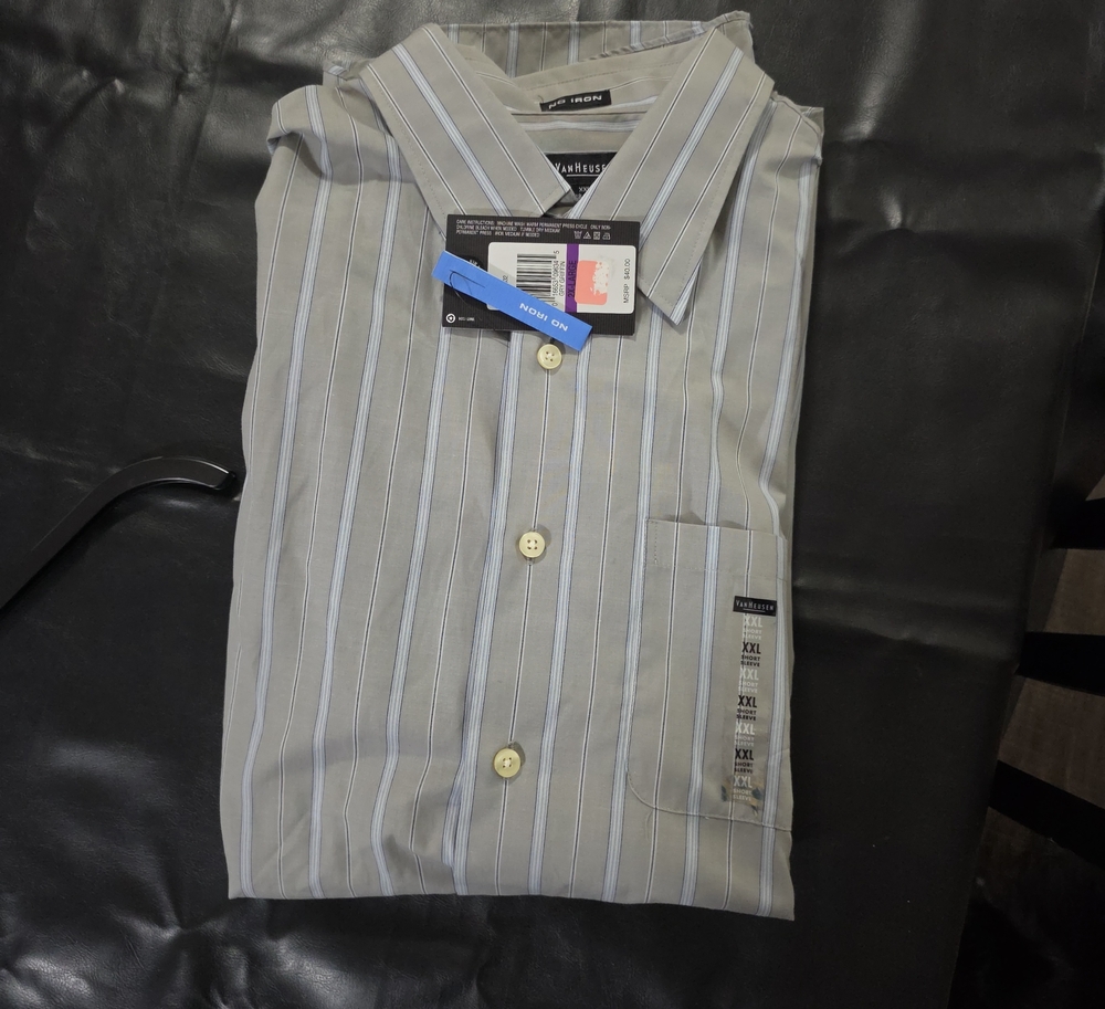 Van Heusen Light Gray Stripe Button-Down Shirt